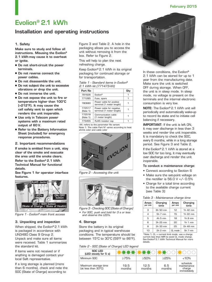 Saft Evolion 2.1 kWh User manual