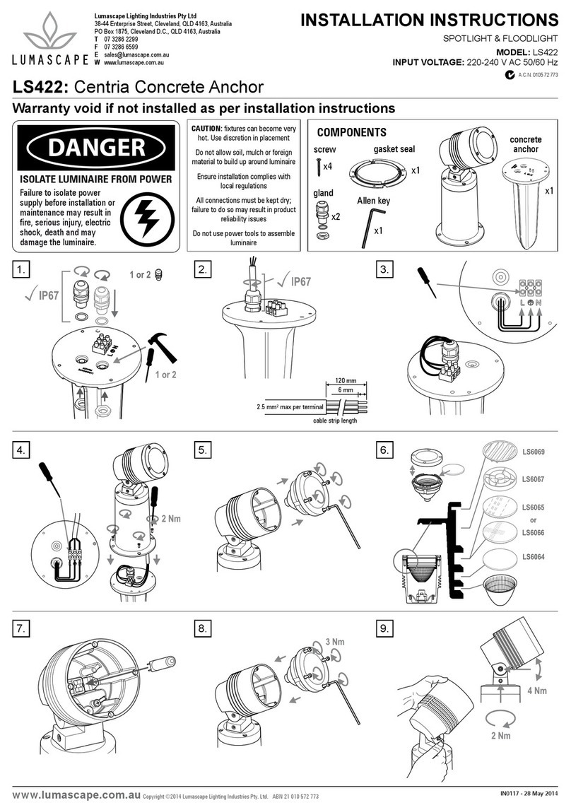 Lumascape Centria LS422 installation instructions
