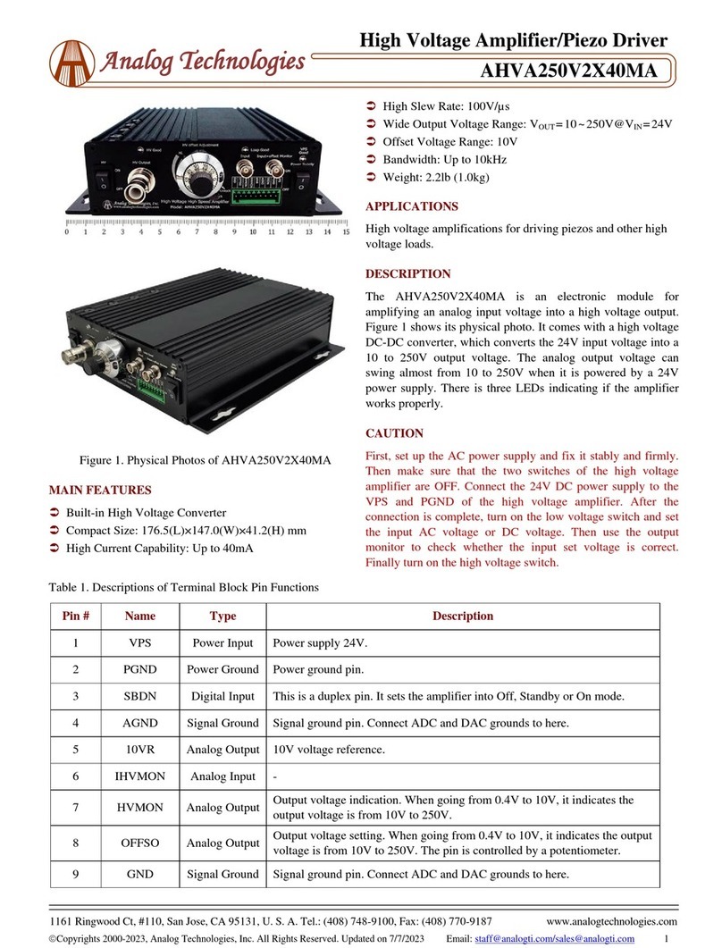 Analog Technologies AHVA250V2X40MA quick start guide