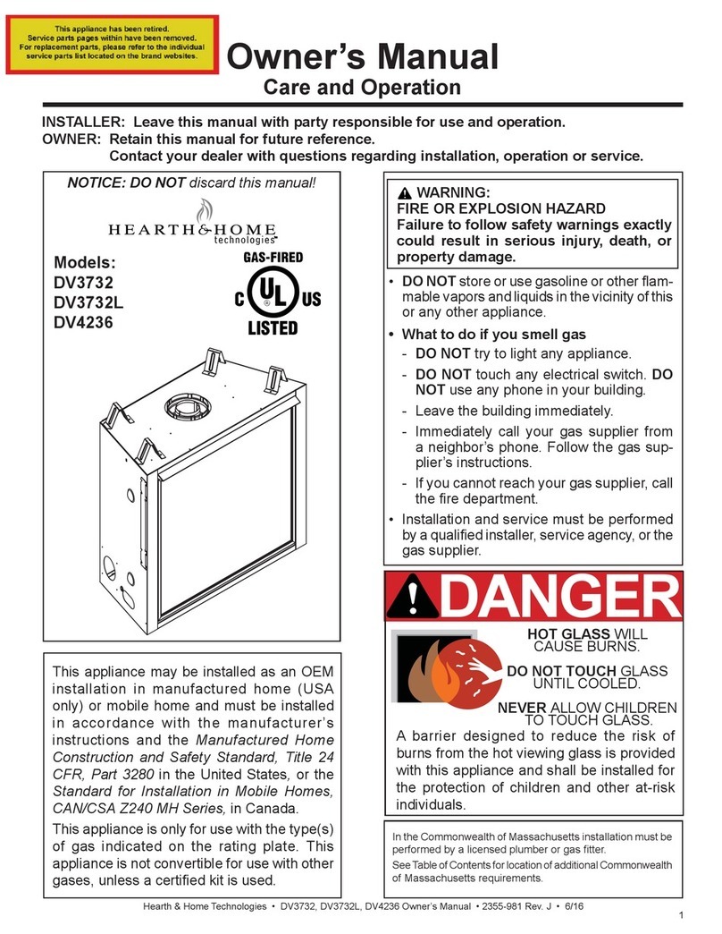 Hearth & Home DV3732L User manual Hearth & Home DV3732L User manual