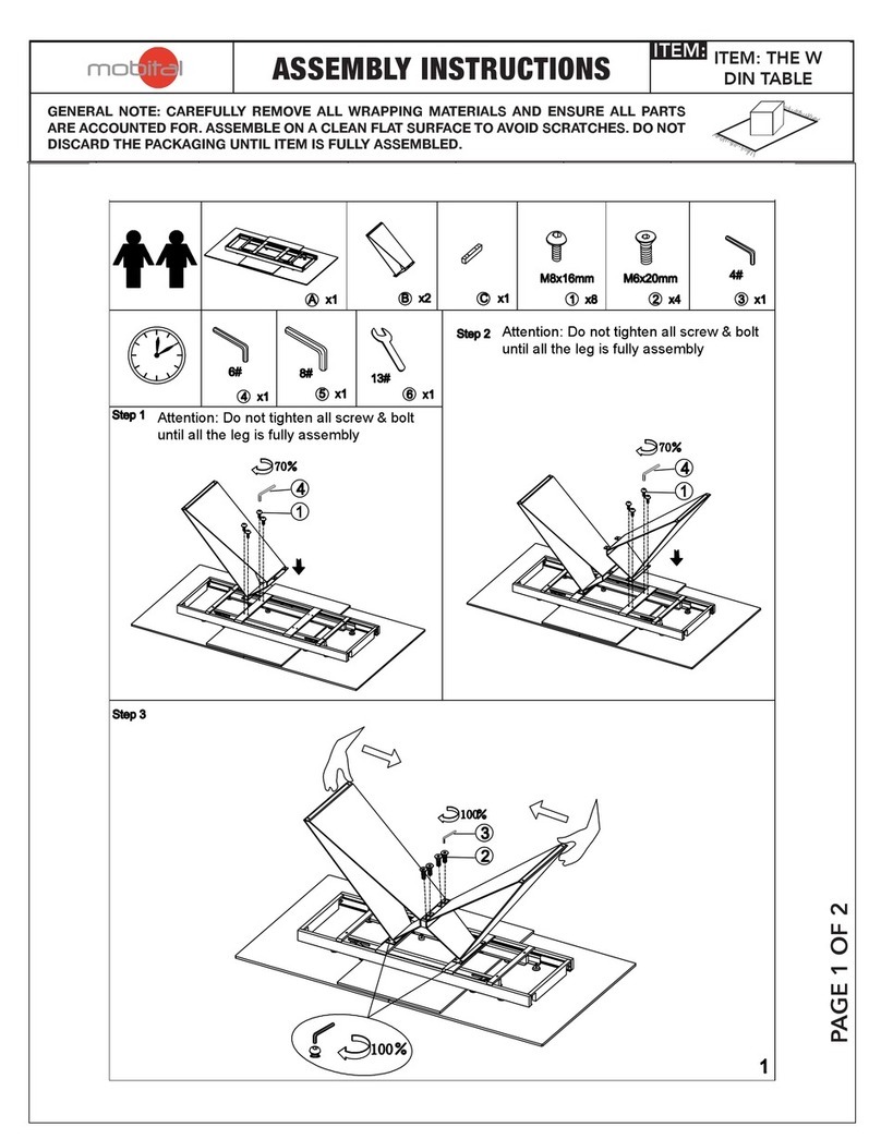 Mobital THE W DIN TABLE Assembly instructions