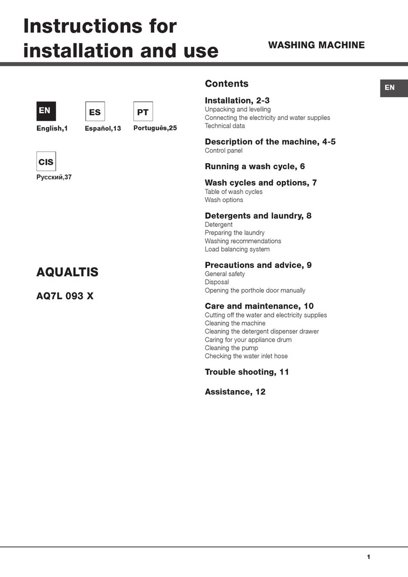 Hotpoint Ariston AQUALTIS AQ7L 093 X User manual