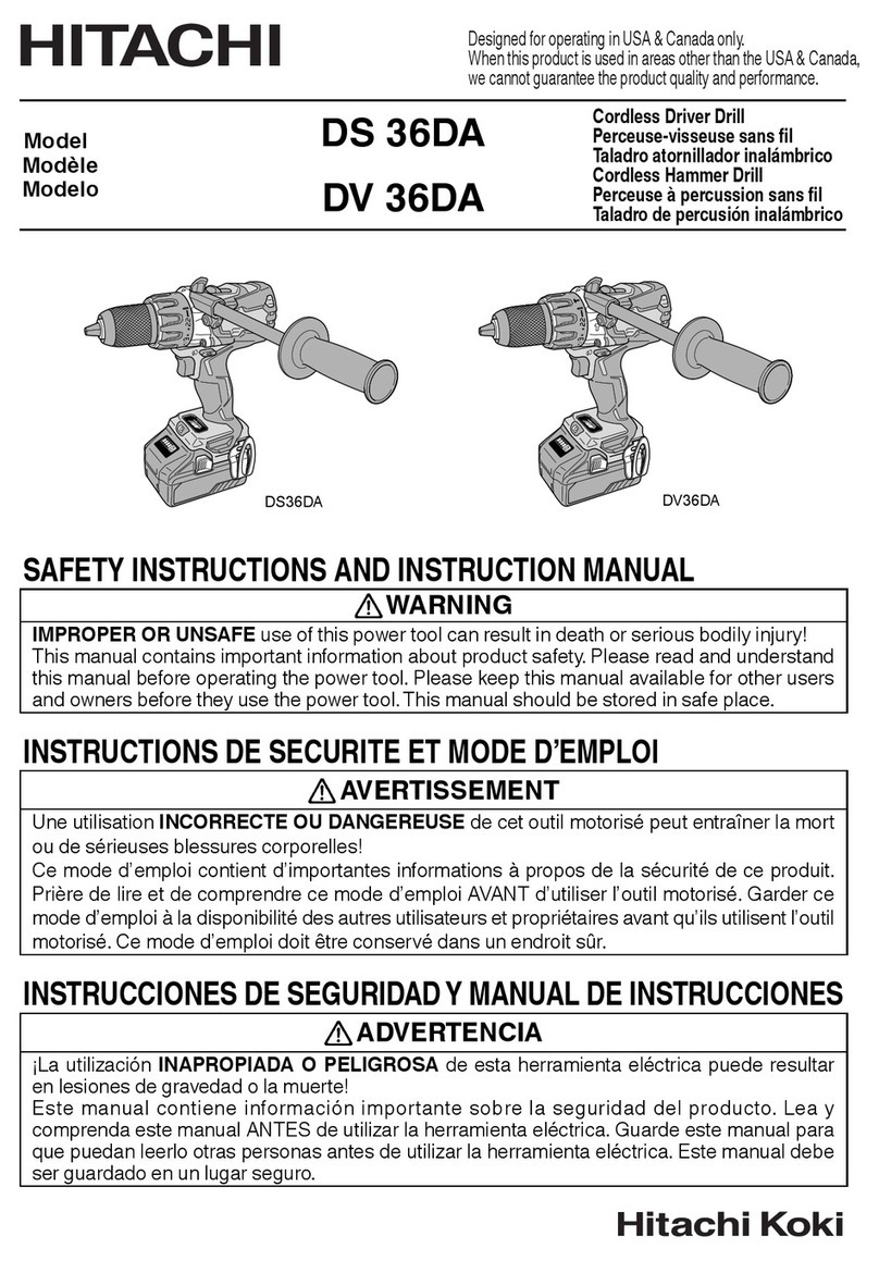 Hitachi DV 36DA Safety instructions and instruction manual