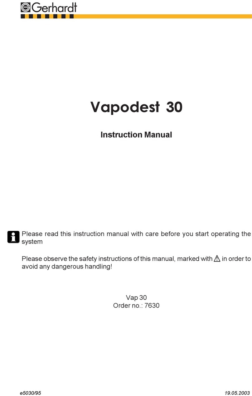 Gerhardt Vapodest 30 instruction manual