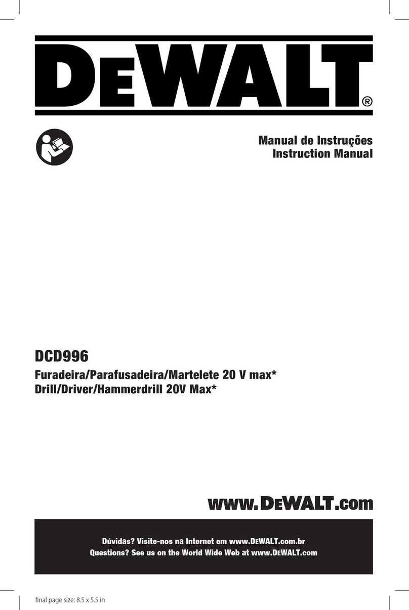 DeWalt XR Li-Ion DCD996 instruction manual