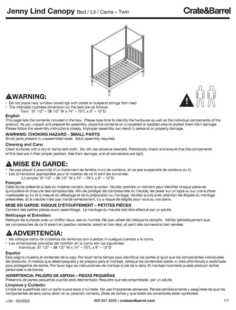 Crate&Barrel Jenny Lind Canopy User manual Crate&Barrel Jenny Lind Canopy User manual
