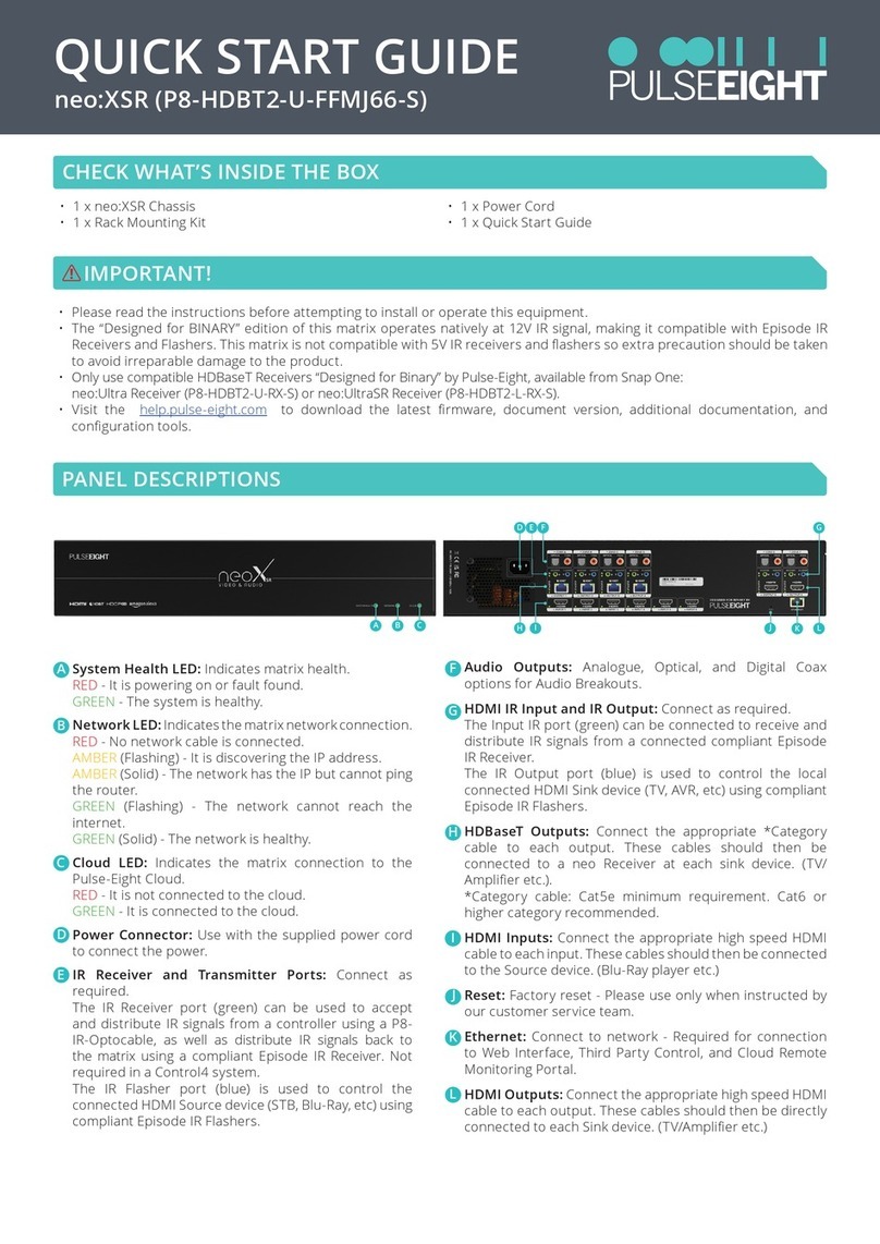 PULSEEIGHT neo:XSR quick start guide PULSEEIGHT neo:XSR quick start guide