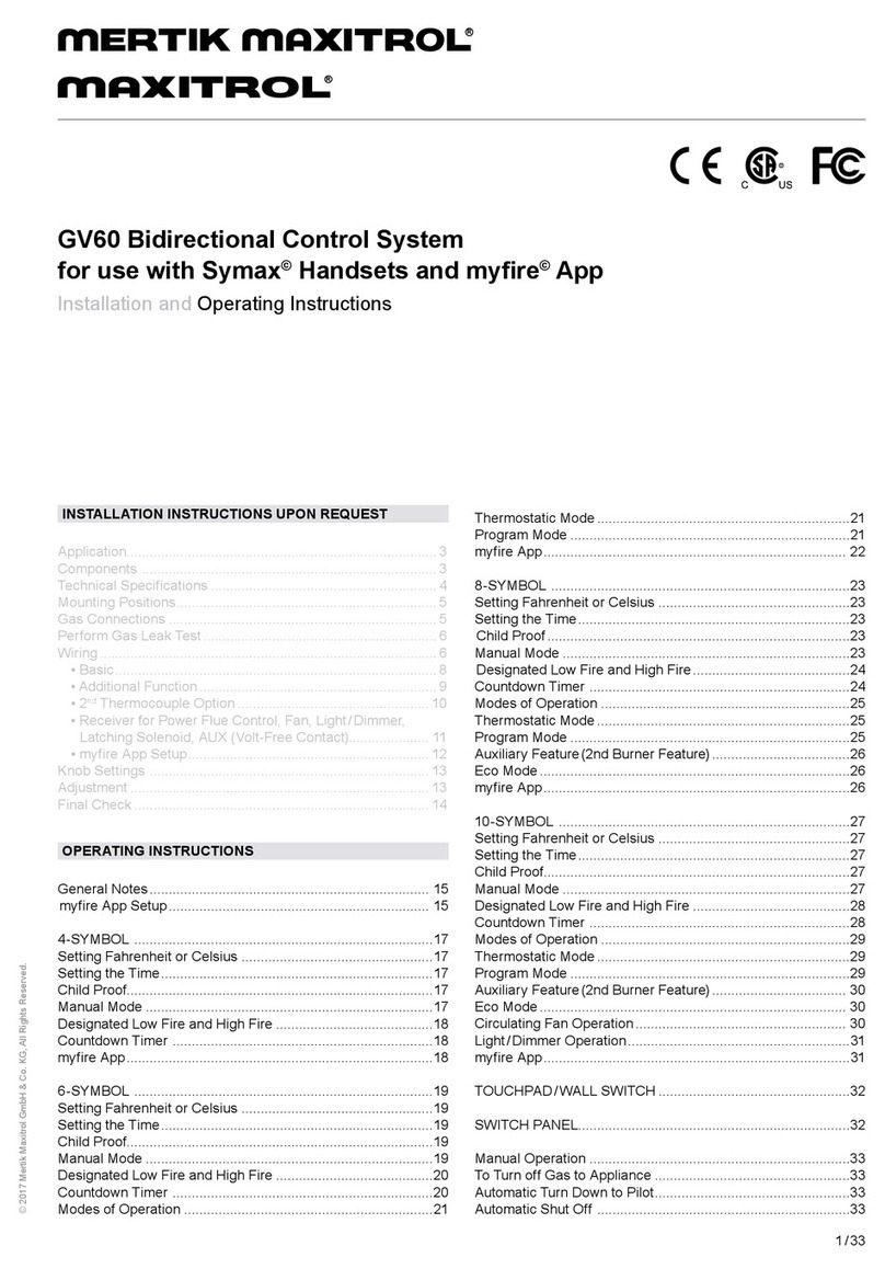 Maxitrol Mertik GV60 Installation and operating instructions Maxitrol Mertik GV60 Installation and operating instructions