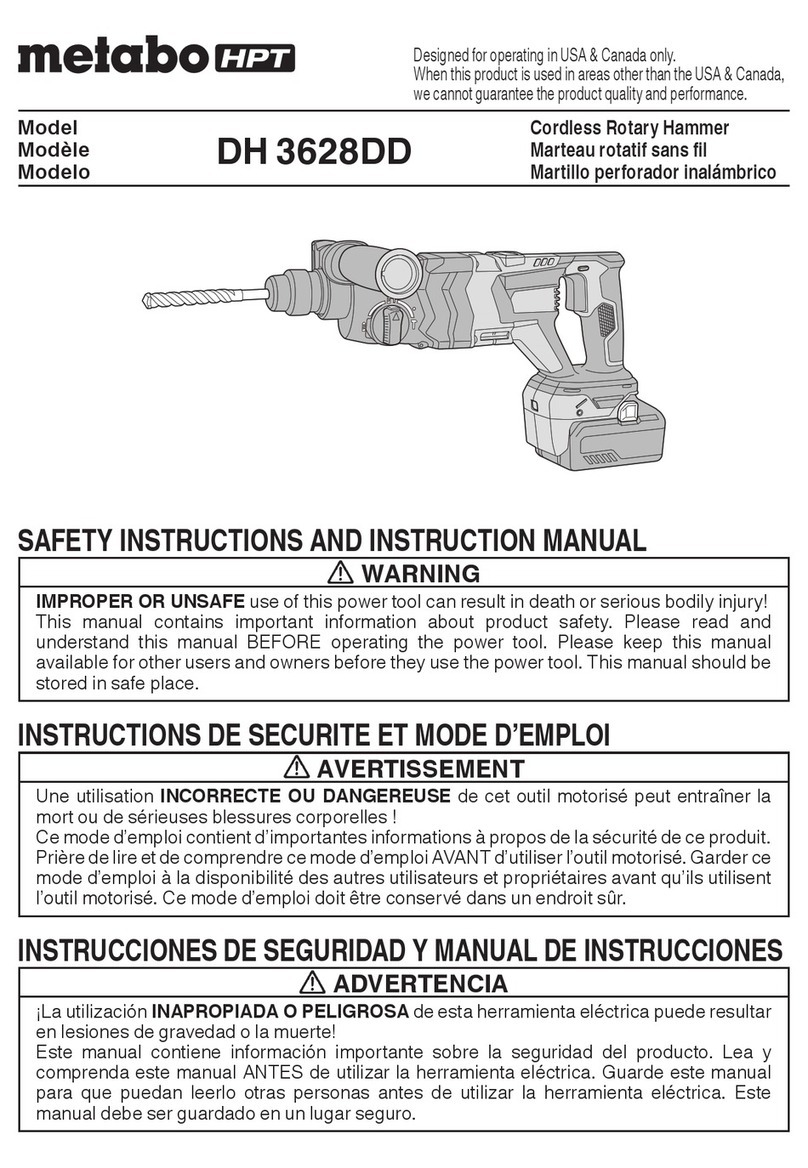 Metabo HPT DH 3628DD Safety instructions and instruction manual