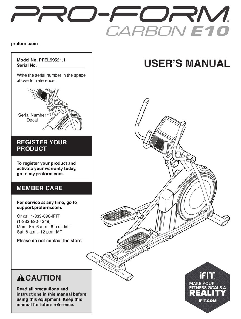 Pro-Form CARBON E10 user manual