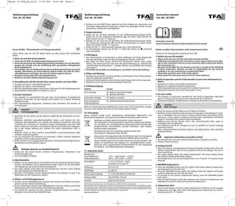 TFA 4009816011909 User manual