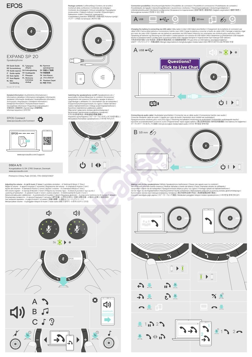 EPOS EXPAND SP 20 User manual EPOS EXPAND SP 20 User manual