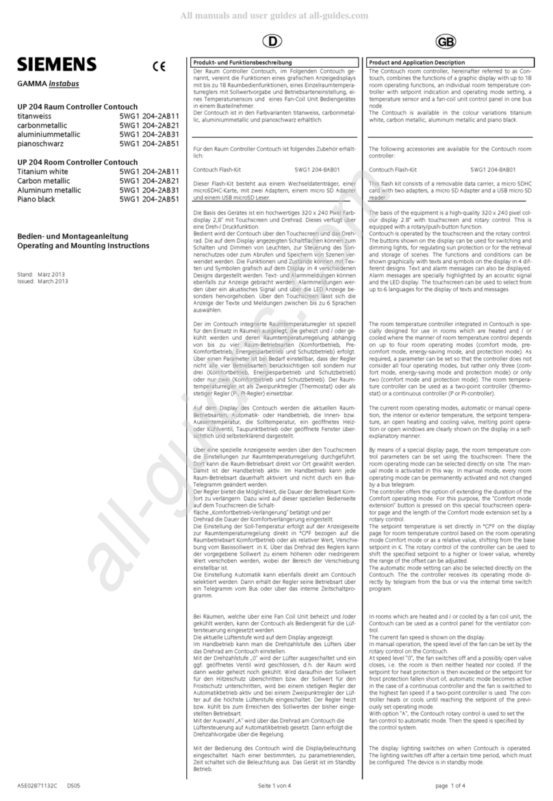 Siemens GAMMA instabus 5WG1 204-2AB11 Product and Application Description
