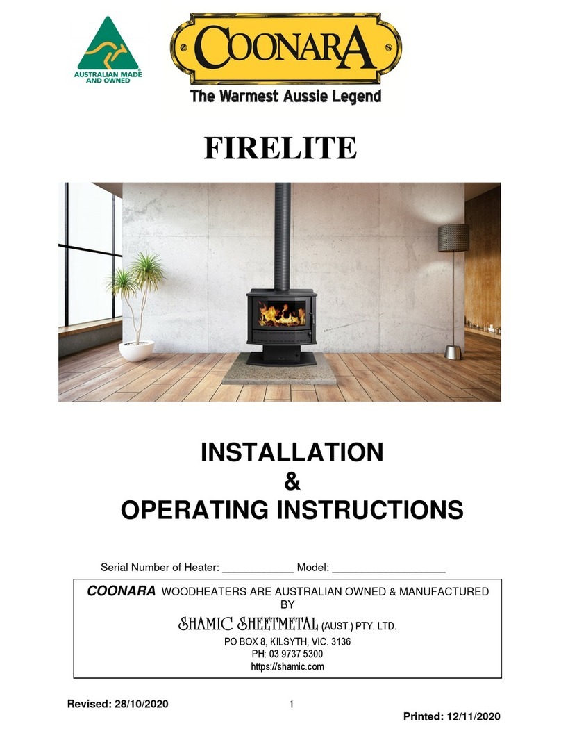 Coonara FIRELITE 1700B Installation & operating instructions Coonara FIRELITE 1700B Installation & operating instructions