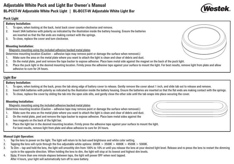 WESTEK BL-PCCT-W User manual