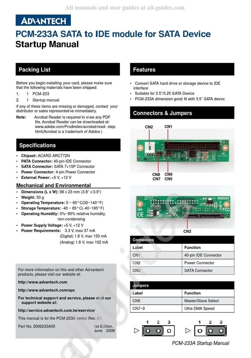 Advantech PCM-233A Startup manual Advantech PCM-233A Startup manual