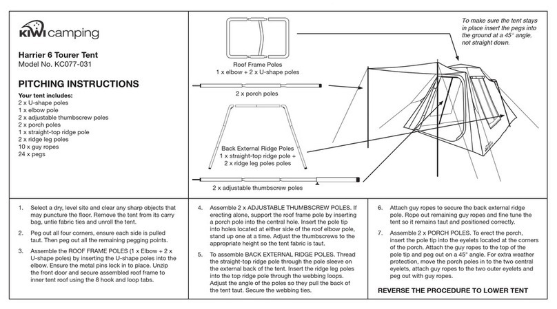 Kiwi Camping Harrier 6 Tourer Tent Pitching instructions