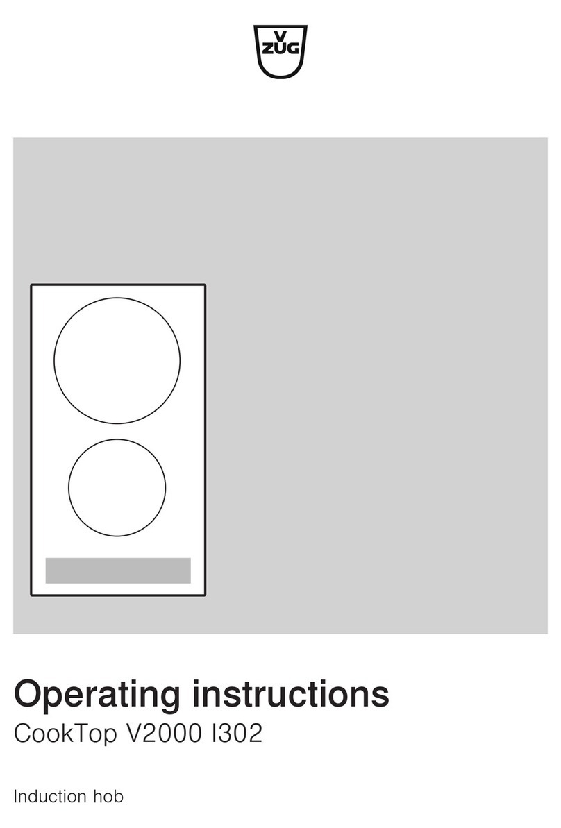 V-ZUG CookTop V2000 I302 operating instructions