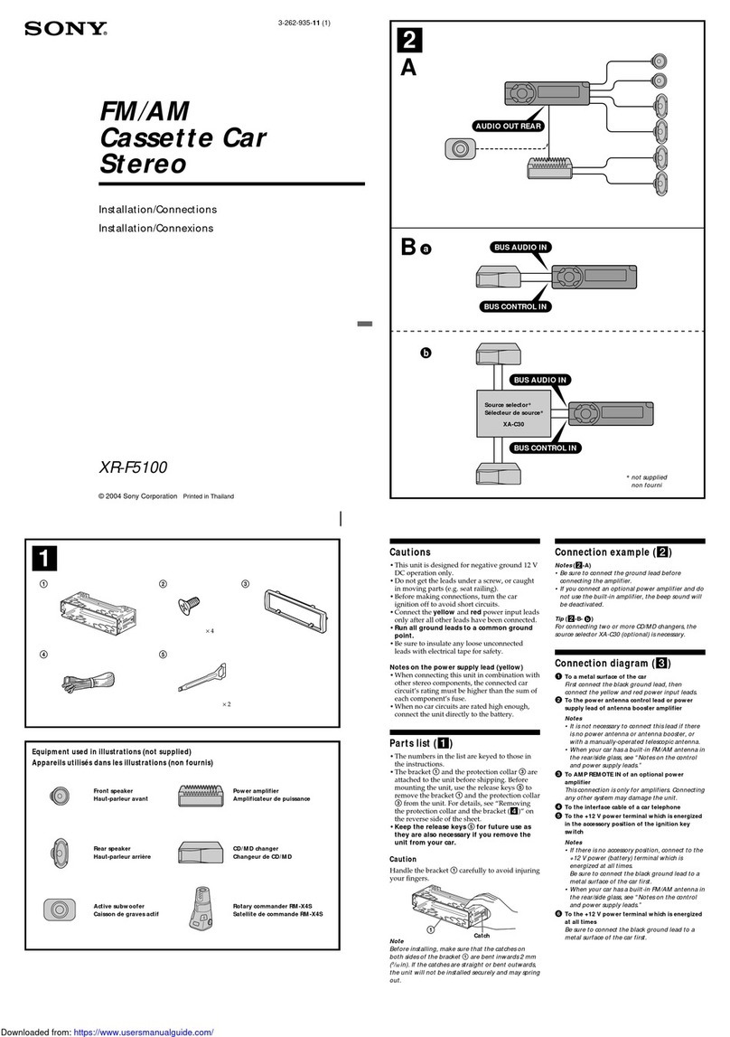 Sony XR-F5100 Installation/Connections Product guide