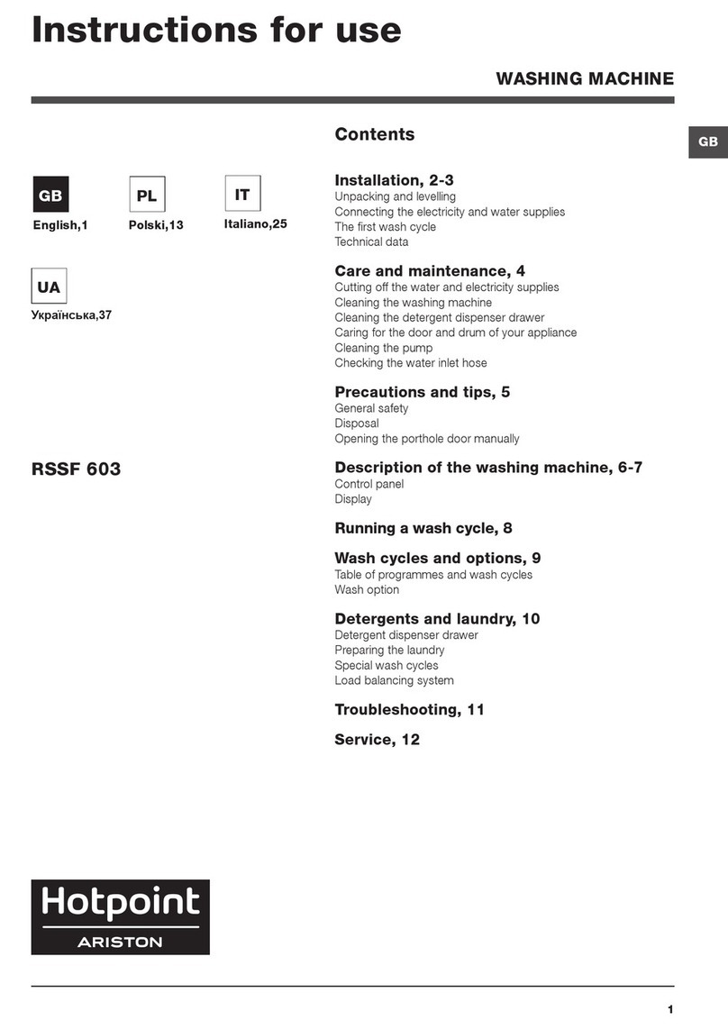 Hotpoint Ariston RSSF 603 Instructions for use