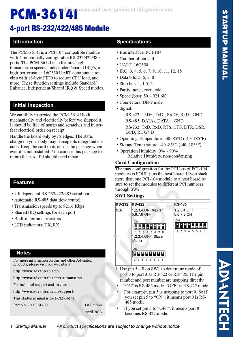 Advantech PCM-3614I Installation and operation manual