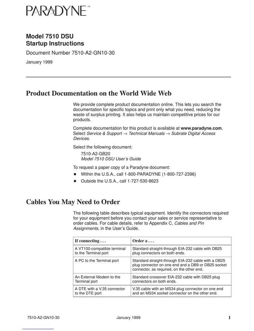 Paradyne 7510 DSU Installation manual Paradyne 7510 DSU Installation manual