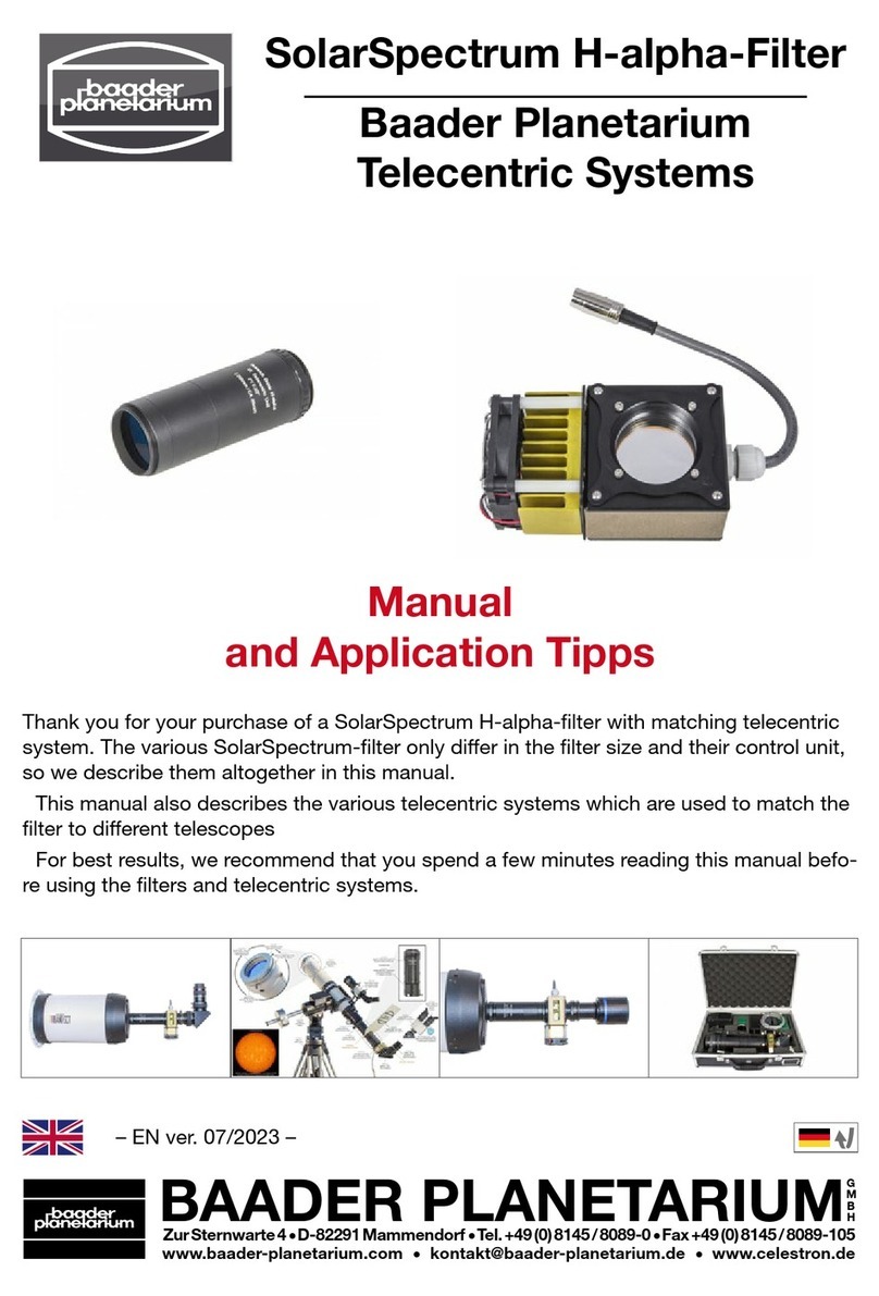 Baader Planetarium SolarSpectrum RG18 User manual Baader Planetarium SolarSpectrum RG18 User manual