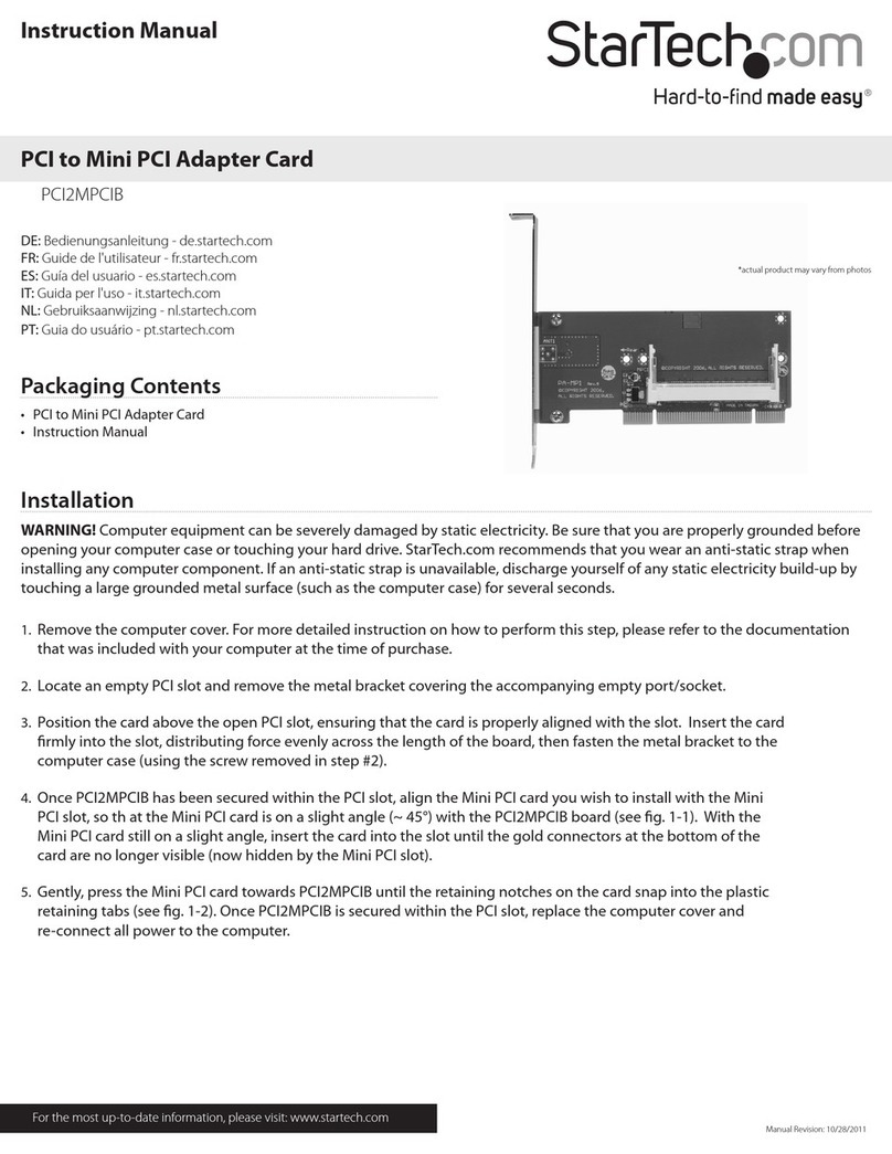 StarTech.com PCI2MPCIB instruction manual