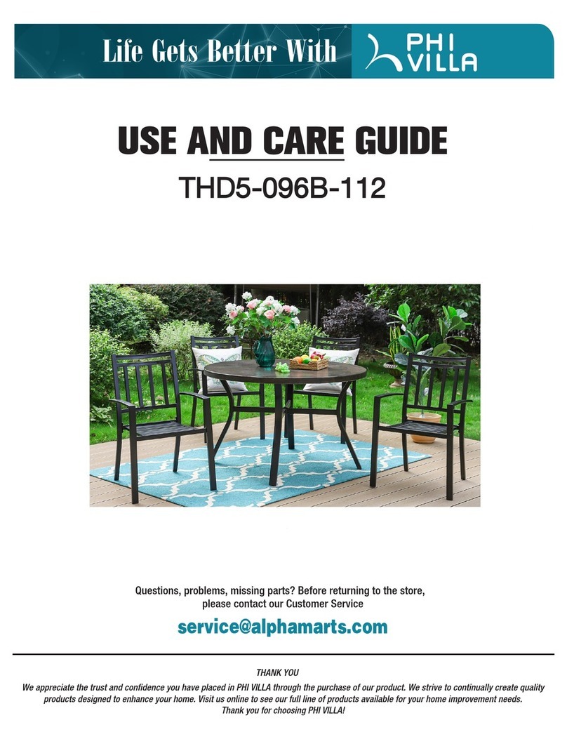 PHI VILLA THD5-096B-112 Use and care guide