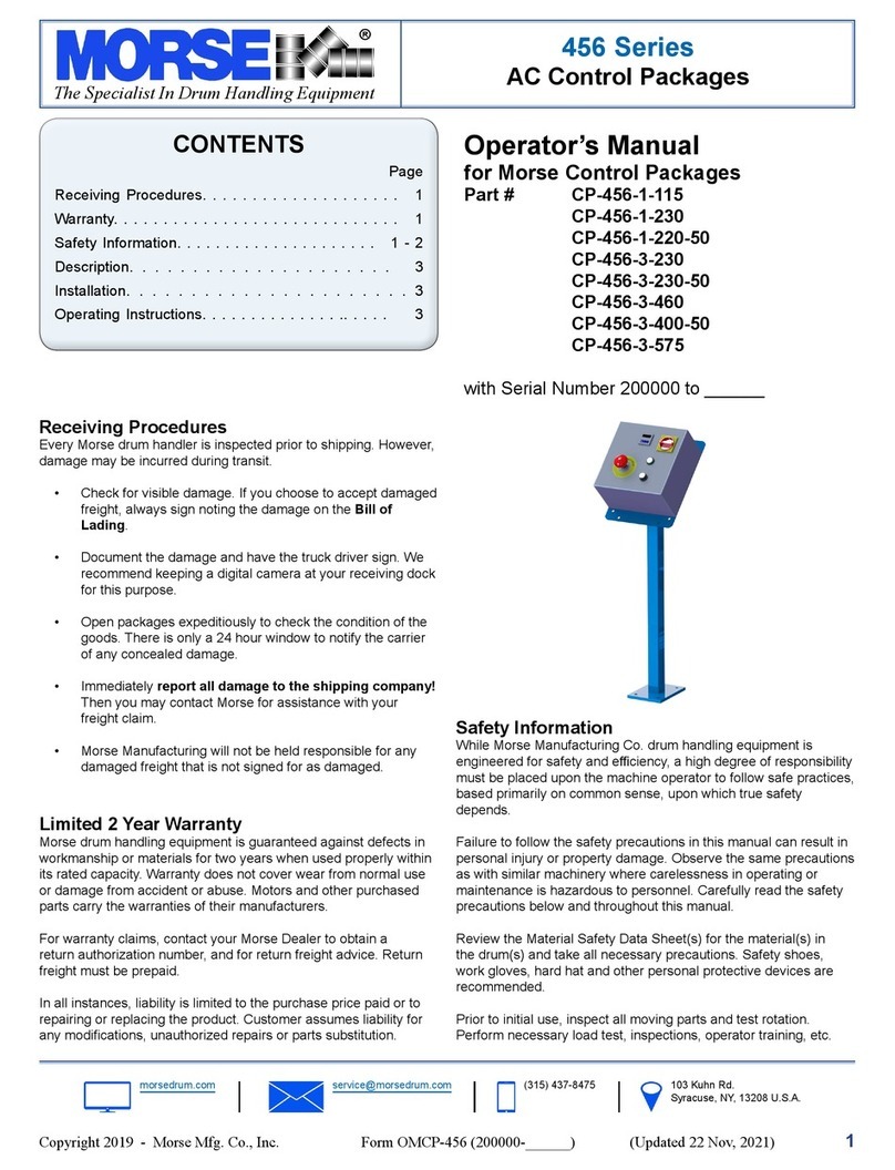 morse 456 Series Operator's manual