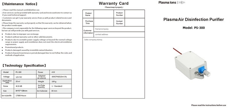 Plasma Ions PS-300 quick start guide