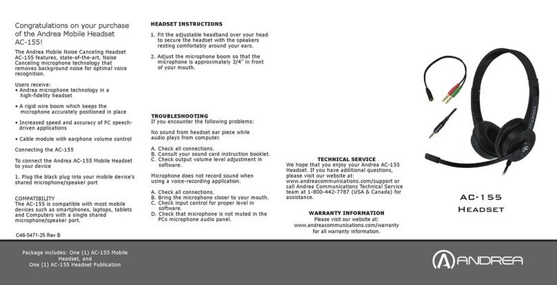 Andrea AC-155 instructions