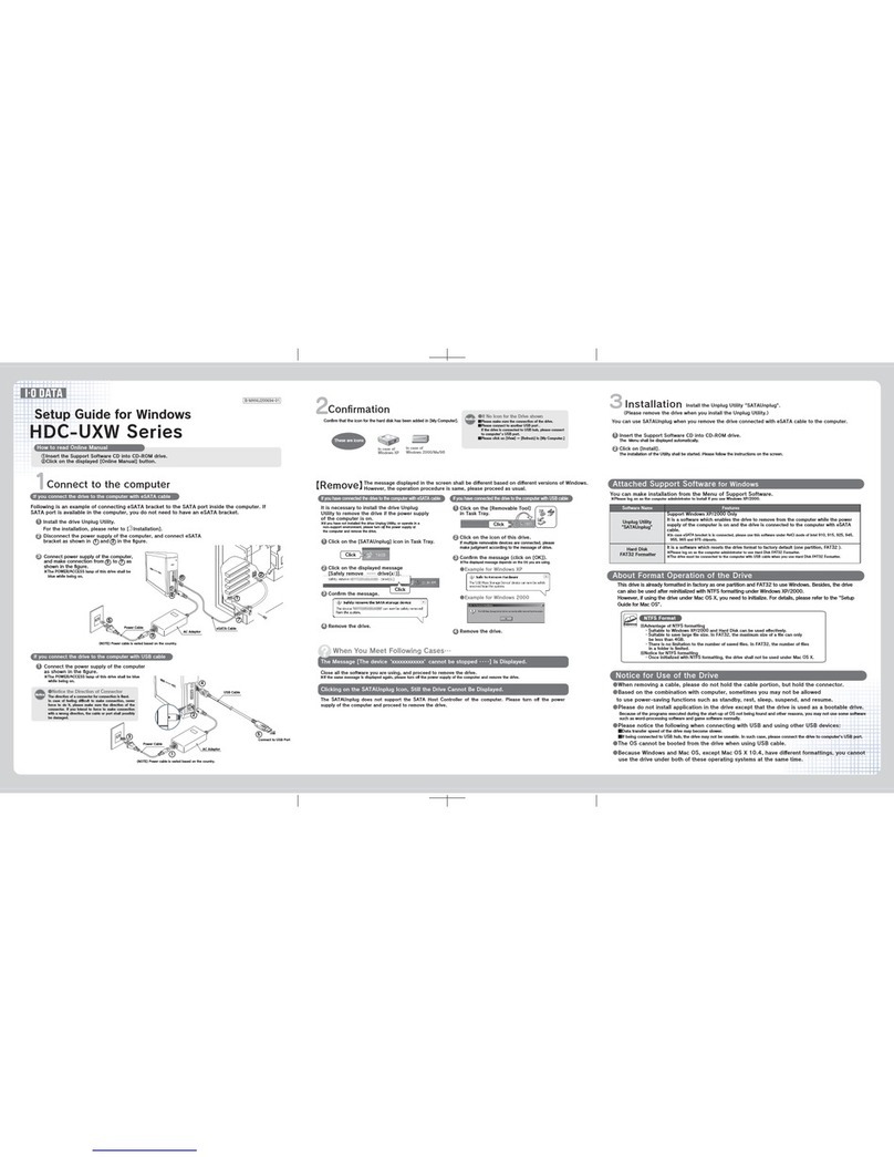 I-O DATA HDC-UXW Series Setup guide