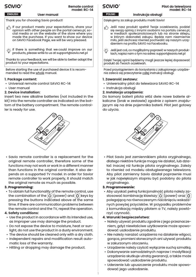 Savio RC-14 User manual