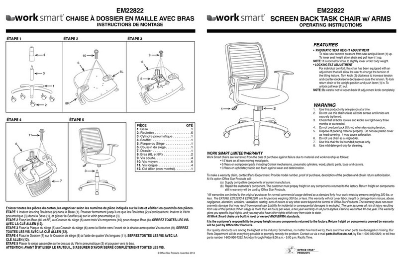 Office Star Products work smart EM22822 User manual