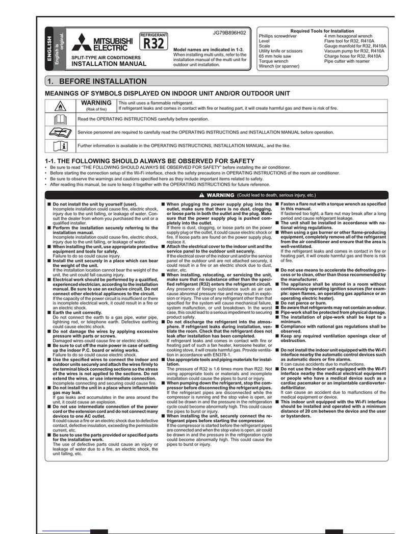 Mitsubishi Electric MSZ-AP50VGK User manual