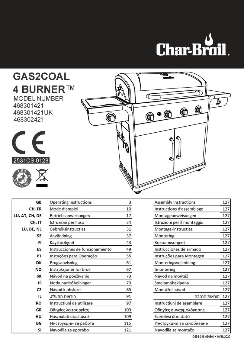 Char-Broil GAS2C0AL 4 BURNER 468301421 User manual