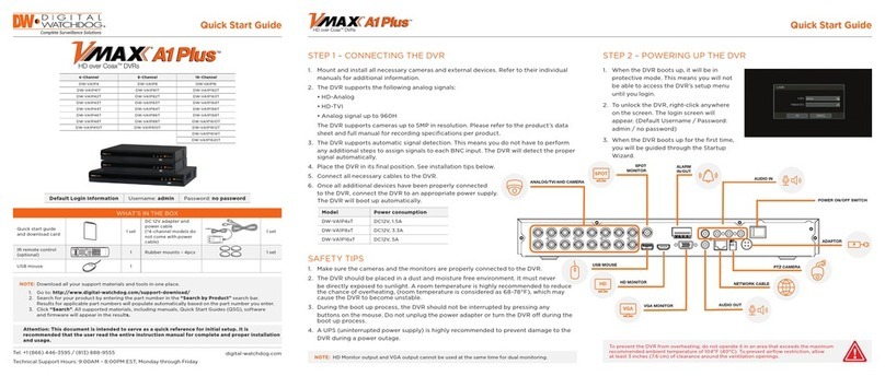 Digital Watchdog VMAX A1 Plus DW-VA1P8 quick start guide