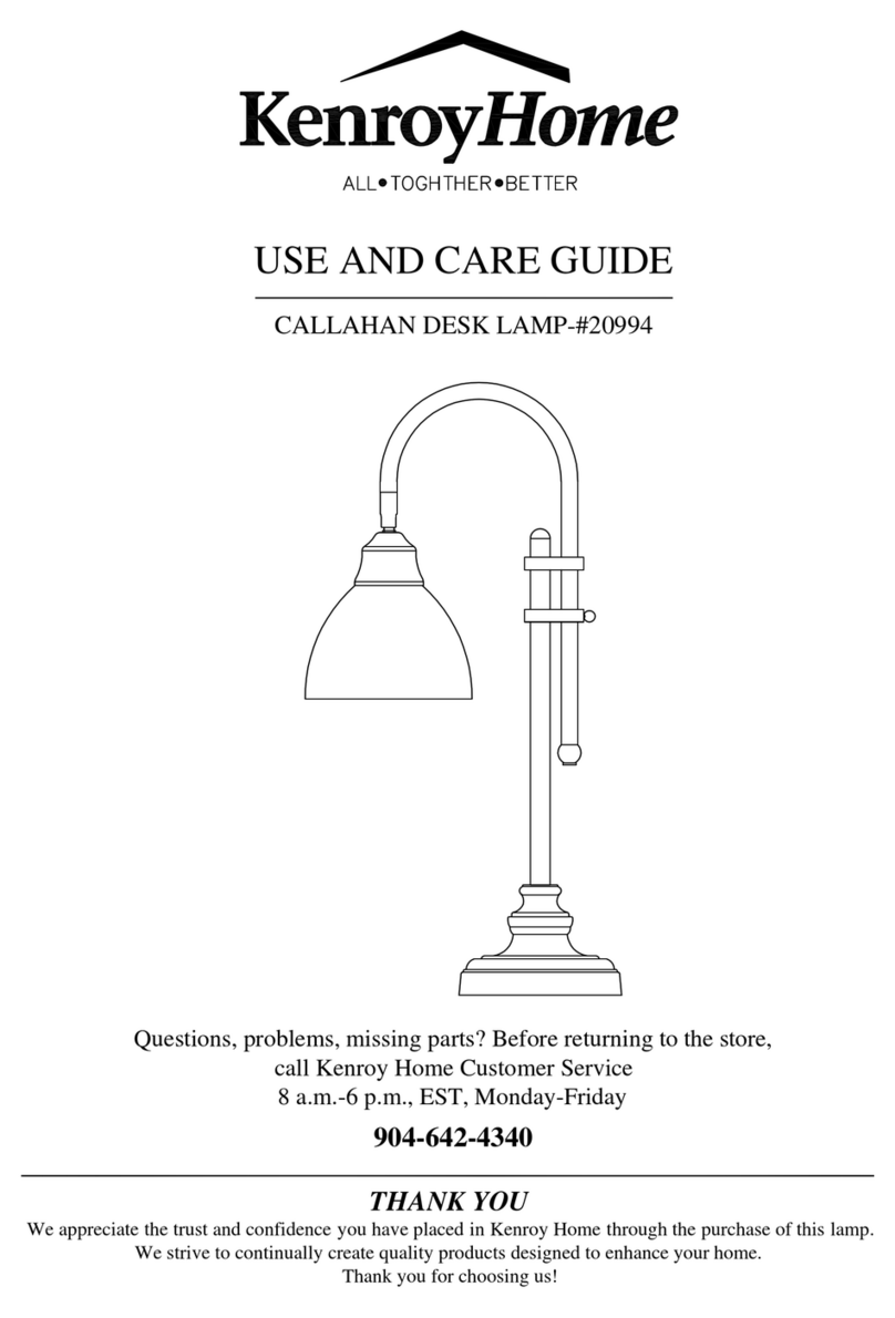 Kenroy Home CALLAHAN Use and care guide