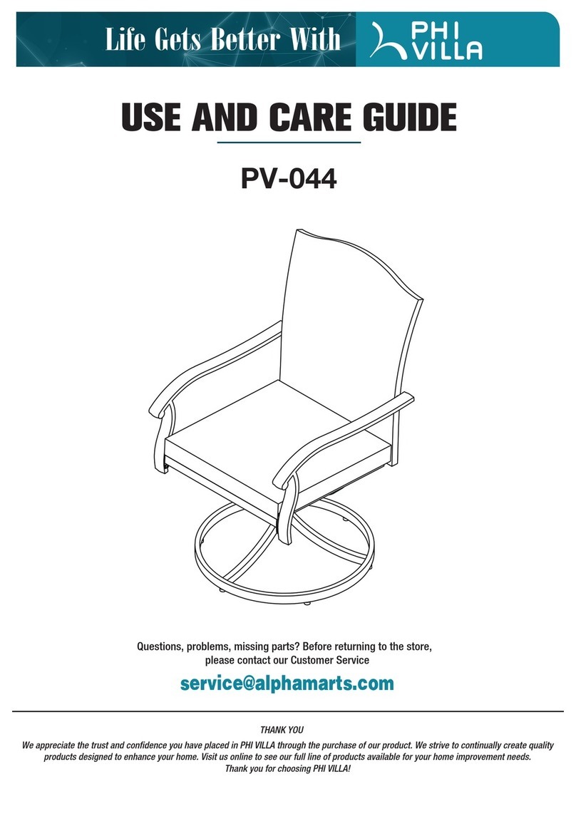 PHI VILLA PV-044 Use and care guide