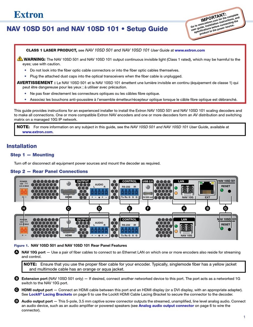 Extron electronics NAV 10SD 501 User manual