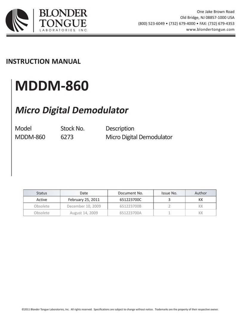 Blonder tongue MDDM-860 User manual