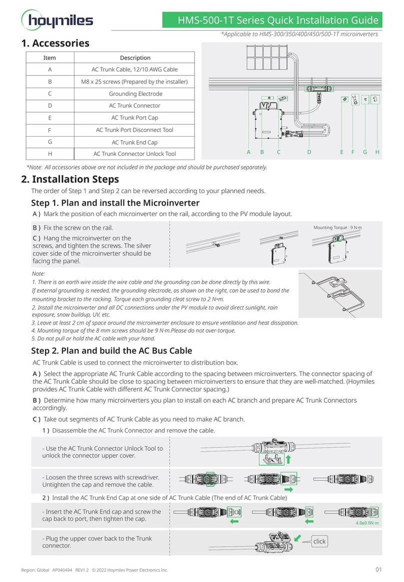 Hoymiles HMS-500-1T Quick installation guide Hoymiles HMS-500-1T Quick installation guide
