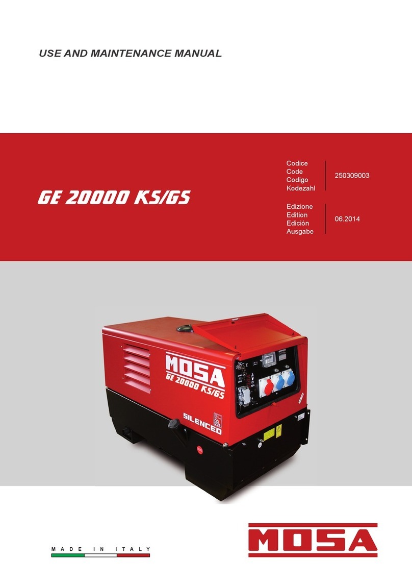 Mosa GE 20000 KS Use and maintenance manual