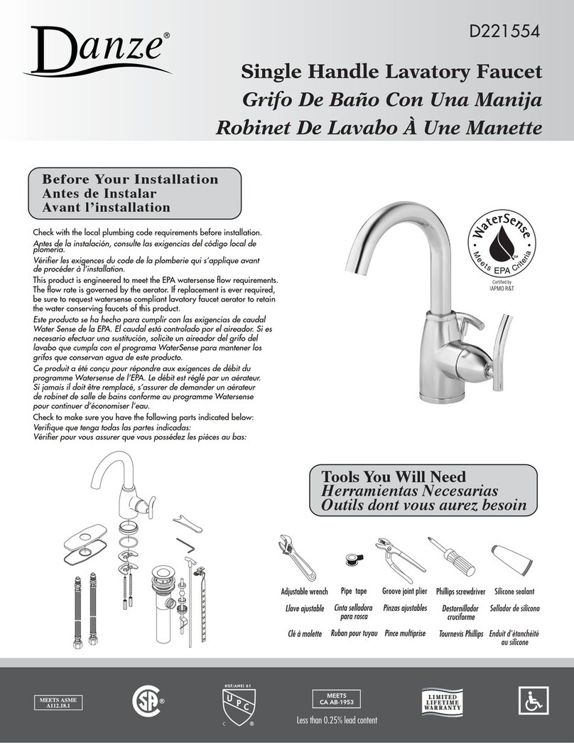Danze D221554 installation instructions