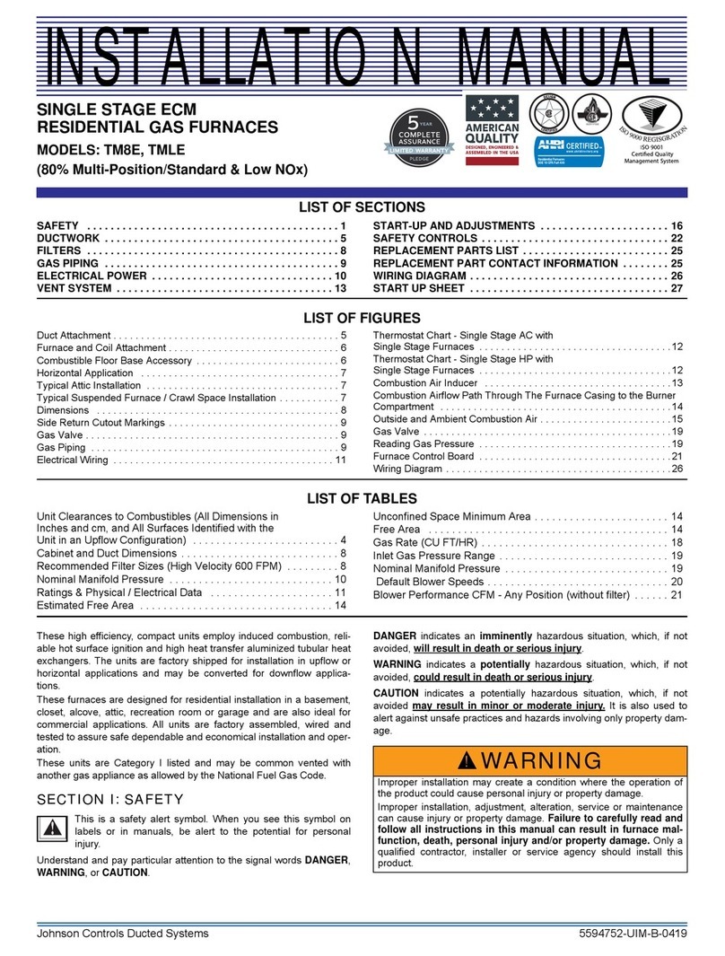 Johnson Controls Unitary Products TM8E User manual