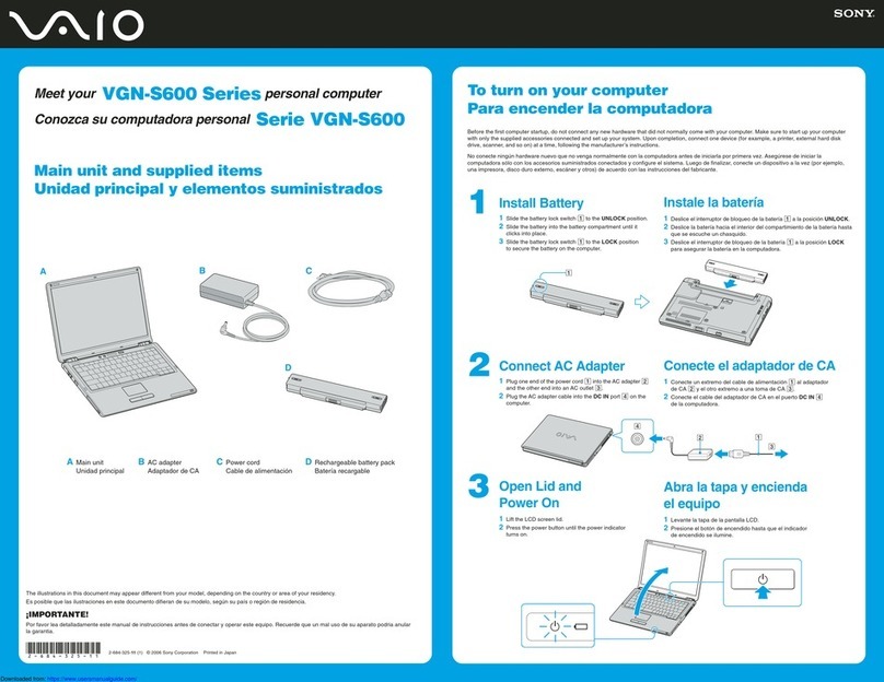 Sony VAIO VGN-S600 Series User manual