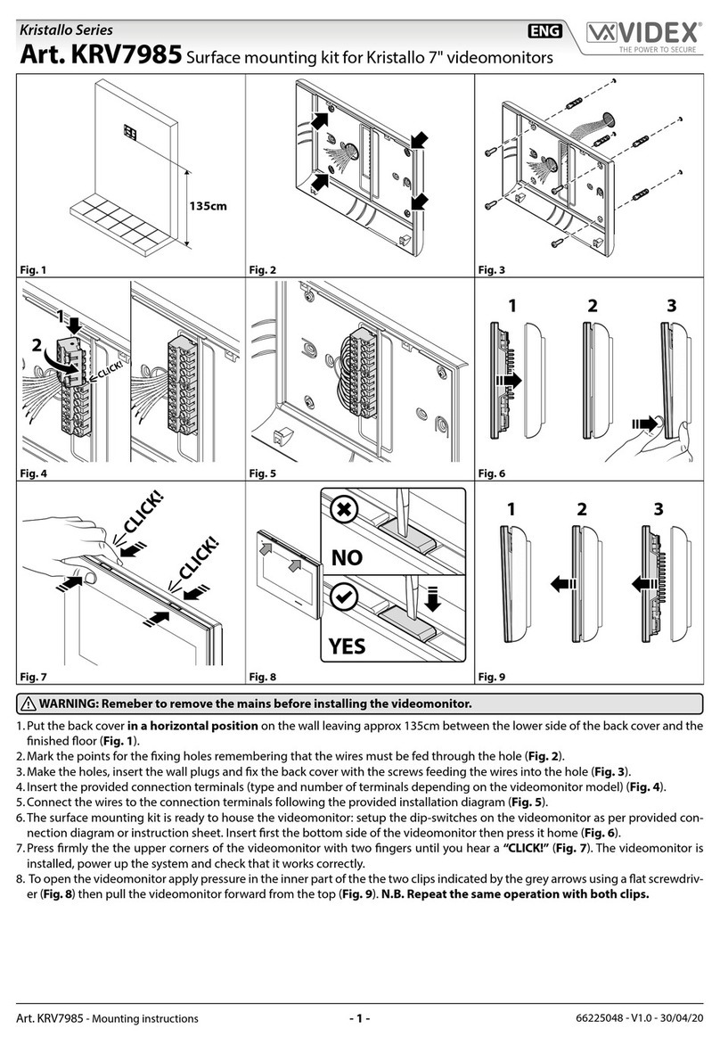 Videx Kristallo KRV7985 User manual Videx Kristallo KRV7985 User manual