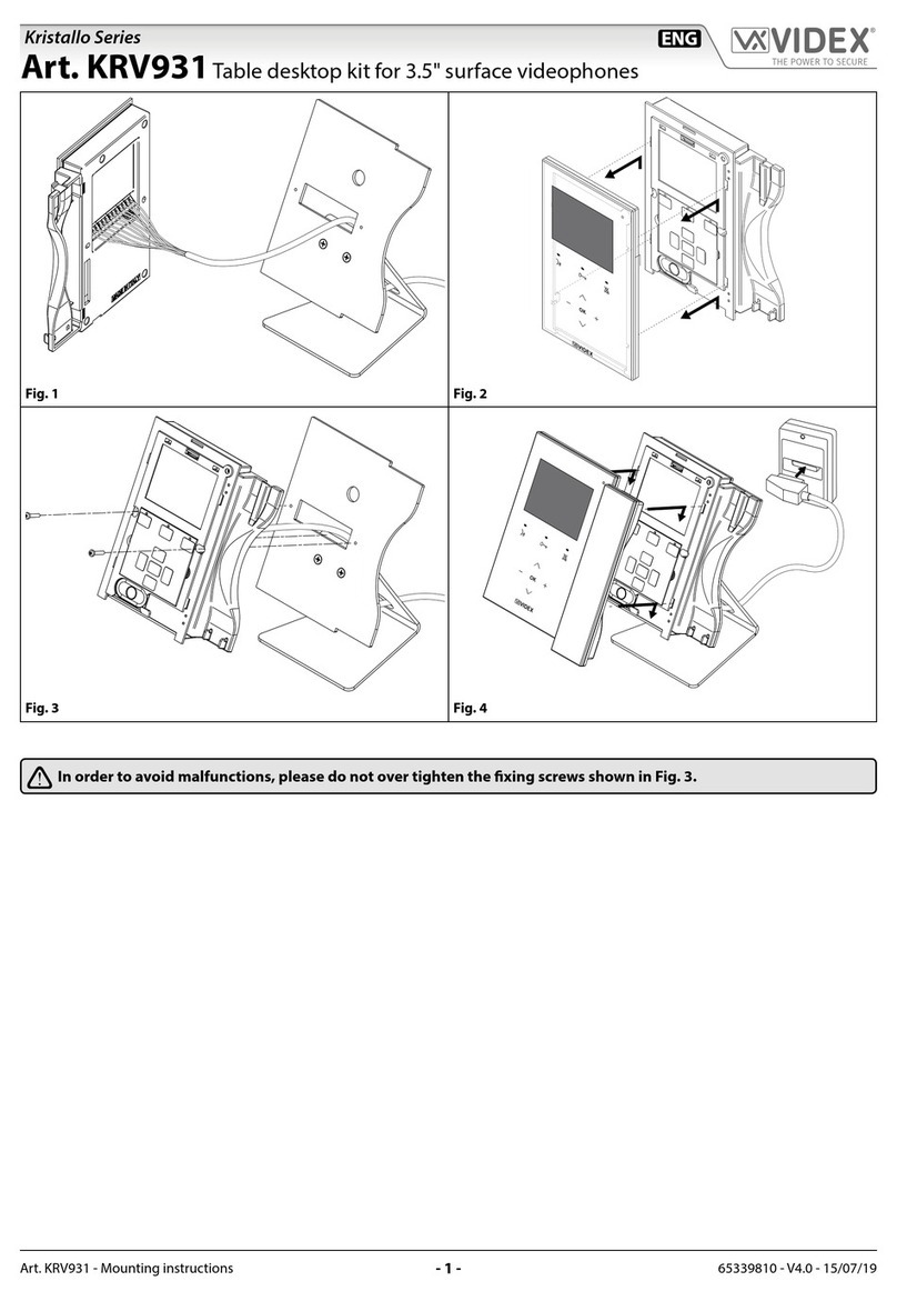Videx Kristallo KRV931 User manual Videx Kristallo KRV931 User manual