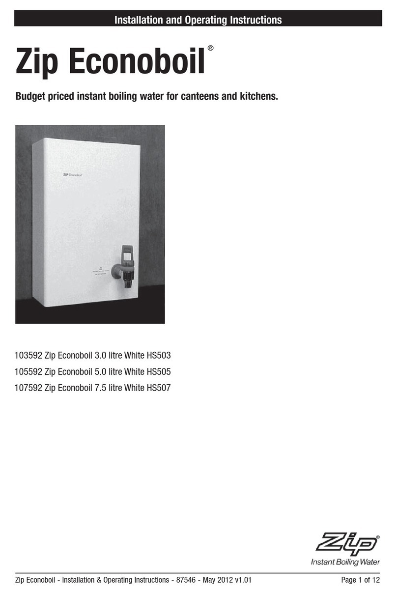 Zip Econoboil HS507 Installation and operating instructions Zip Econoboil HS507 Installation and operating instructions